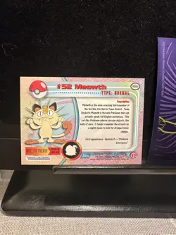 Topps Pokemon 1999 #52 Meowth Blue Logo Holo 245💎NM💎 - Image 2