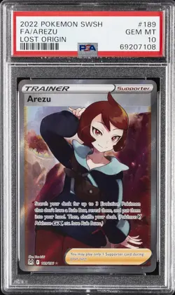 2022 POKEMON SWORD & SHIELD LOST ORIGIN #189 FULL ART/AREZU PSA 10 - Image 1