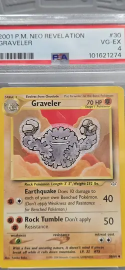 2001 POKEMON NEO REVELATION #30 GRAVELER PSA 4 - Image 2