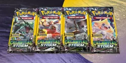 Pokemon Celestial Storm 3 Card Mini Booster Packs Complete Art Set Lot of 4 - Image 1