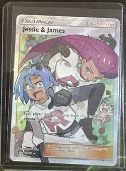 Pokemon TCG Hidden Fates Trainer Jesse and James Ultra Rare Full Art Card 68/68 - Image 1