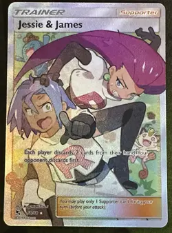 Pokemon TCG Hidden Fates Trainer Jesse and James Ultra Rare Full Art Card 68/68 - Image 2