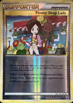 Flower Shop Lady 74/90 Uncommon HGSS Undaunted Reverse Holo Lightly Played - Image 1