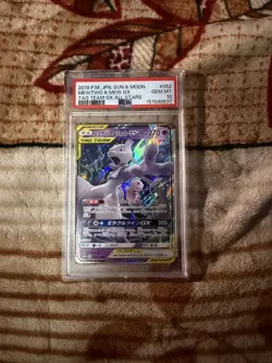 2019 Pokemon Japanese S&M Tag Team Gx All Stars #052 Mewtwo & Mew Gx PSA 10 - Image 1