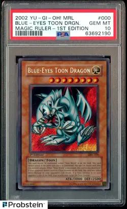 2002 Yu-Gi-Oh! MRL Magic Ruler 1st Edition #000 Blue-Eyes Toon Dragon PSA 10 - Image 1