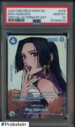 2023 One Piece OP04 EN Special Alternate Art #078 Boa Hancock PSA 10 GEM MINT - Image 1