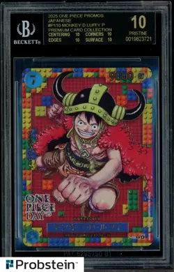 2025 One Piece Promos JPN P110 Monkey D. Luffy Premium Card BGS 10 BLACK LABEL - Image 1