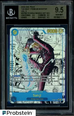 2025 One Piece The Best Premium Booster Vol.2 OP06119 Sanji Manga Art BGS 9.5 - Image 1