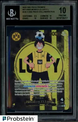 2025 ONE PIECE PROMOS BVB X ONE PIECE MATCH DAY 2025 #003 MONKEY D. LUFFY BGS 10 - Image 1