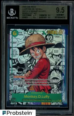 2025 One Piece Carrying On His Will OP13118 Monkey D. Luffy Manga BGS 9.5 - Image 1
