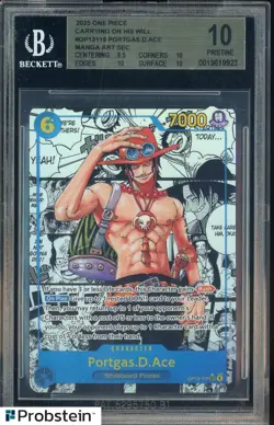 2025 One Piece Carrying On His Will Portgas.D.Ace Manga BGS 10 PRISTINE - Image 1