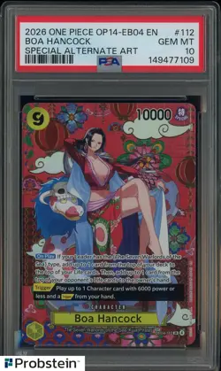 2026 ONE PIECE OP14-EB04-THE AZURE SEA'S SEVEN #112 BOA HANCOCK PSA 10 GEM MINT - Image 1