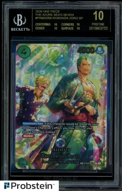 2026 One Piece The Azure Sea's Seven PRB02006 Roronoa Zoro SP BGS 10 BLACK LABEL - Image 1