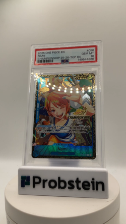 TCG 2025 One Piece EN Championship 25-26 Top 64 #050 Nami PSA 10 GEM MINT - Image 2