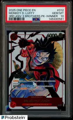 2025 One Piece Monkey.D.Luffy 3rd Anv. Event Winner Prize Promo ST01-012 PSA 10 - Image 1