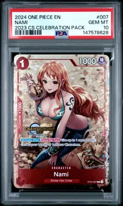 2024 ONE PIECE ST01 #007 CHAMPIONSHIP 2023 CELEBRATION PACK PROMO NAMI PSA 10 - Image 1