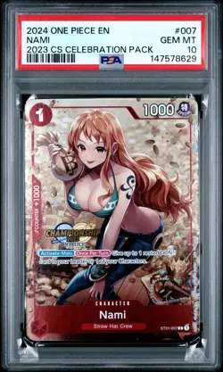 2024 ONE PIECE ST01 #007 CHAMPIONSHIP 2023 CELEBRATION PACK PROMO NAMI PSA 10 - Image 1