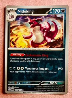 Nidoking 034/165 | 151 MEW EN | 2023 Pokemon Card TCG Reverse Holo | NM - Image 1