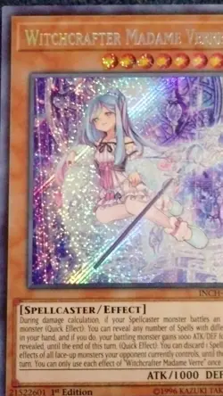 Konami Witchcrafter Madame Verre Secret Rare 1st Edition INCH-EN019 Card - Image 2