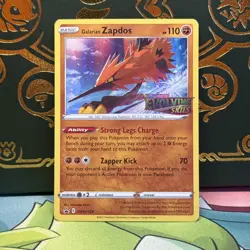 Galarian Zapdos SWSH124 PreRelease Pokemon Promo Holo Card black star STAMPED NM - Image 1