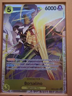 Bandai One Piece Card Game Borsalino EB04-058 Egghead/Navy Foil SR Blocker x2 - Image 2