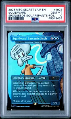 MTG Squidward, Sarcastic Snob Borderless Foil - PSA 10 - Secret Lair - Image 1