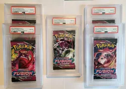Lot of 5 PSA graded Pokemon 2021 Fusion Strike Foil Packs. - Image 1