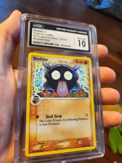 CGC 10 GEM MINT Pokemon Shellder 63/101 EX Dragon Frontier Stamped Reverse Holo - Image 1