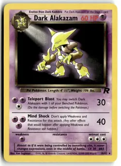 2000 Pokemon - Team Rocket Dark Alakazam #18/82 - Image 1