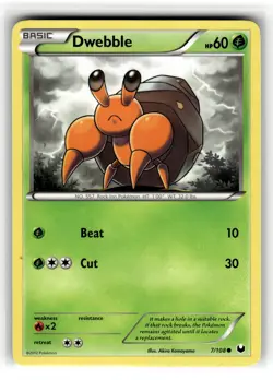 Pokemon: Dark Explorers Dwebble #7/108 Dwebble- Common.V05 - Image 1