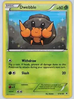 Dwebble 6/101 Pokemon -Black and White Noble Victories MP - Image 1
