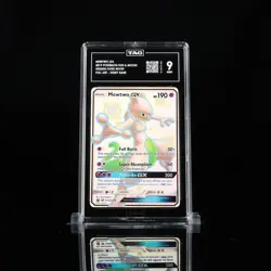 2019 POKEMON SUN & MOON HIDDEN FATES MEWTWO GX SV59/SV94 FULL ART TAG 9 MINT - Image 1