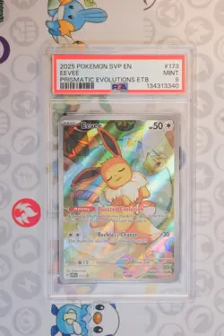 2025 POKEMON PRISMATIC EVOLUTIONS ELITE TRAINER BOX PROMO #173 EEVEE PSA 9 - Image 1