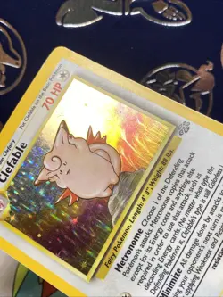 Pokemon TCG Clefable Holo Rare Card Base Set 1/64 Jungle MP + - Image 4