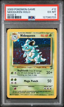 2000 POKEMON BASE SET 2 #12 NIDOQUEEN-HOLO PSA 6 - Image 1