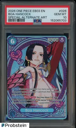 2026 One Piece EB03 EN Special Alternate Art #026 Boa Hancock PSA 10 GEM MINT - Image 1