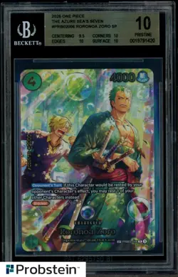 2026 One Piece The Azure Sea's Seven PRB02006 Roronoa Zoro SP BGS 10 PRISTINE - Image 1