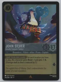 Disney Lorcana Cold Foil - John Silver - Greedy Treasure Seeker 192/204 - Fabled - Image 1