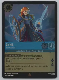 Disney Lorcana Cold Foil - Anna - True-Hearted 137/204 - Fabled - Image 1