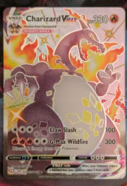Pokemon TCG Charizard VMAX Shining Fates Holo Card SV107/SV122 Mint Condition - Image 1