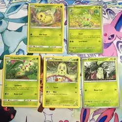 Pokemon Chikorita Basic 5 Card Lot - Non-holo - Image 1