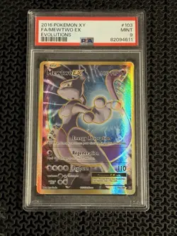Pokemon Mewtwo EX 103/108 Full Art Ultra Rare Holo Card 2016 XY Evolutions PSA 9 - Image 1