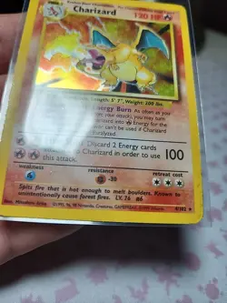 Pokemon TCG Charizard 4/102 Base Set Unlimited Holo Rare HP - Nintendo 1999 Card - Image 5