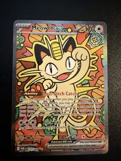 Pokemon Meowth EX Full Art Holo POR 121/088 Basic Cat Card English - Image 2