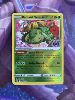 Pokemon Radiant Venusaur 004/078 Pokemon GO Holo NM/M - Image 1