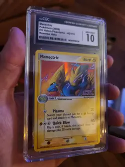(POP 4) CGC 10 GEM MINT Manectric REVERSE HOLO 46/110 Ex Holon Phantoms Pokemon - Image 1