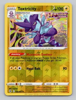 Reverse Holo Holo Toxtricity 108/264 Rare Fusion Strike Pokemon - Image 1