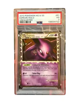 Espeon Prime Holo 81/90 Pokemon 2010 Undaunted PSA 3 - Image 1