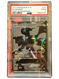 2011 Pokemon Black & White FULL ART ZEKROM Gray BACKGROUND PSA 2 - Image 1