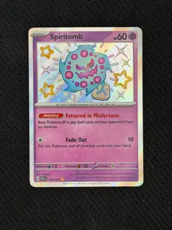 Pokemon TCG Scarlet & Violet Paldean Fates Spiritomb Shiny Holo 158/091 - Image 1